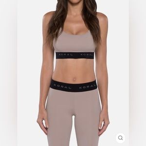 Koral Sweeper Bra and Aden Legging Set in Bisque, Size XS